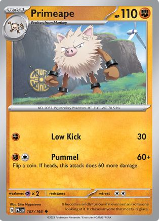 Primeape 107  SV02 Paldea Evolved - Uncommon