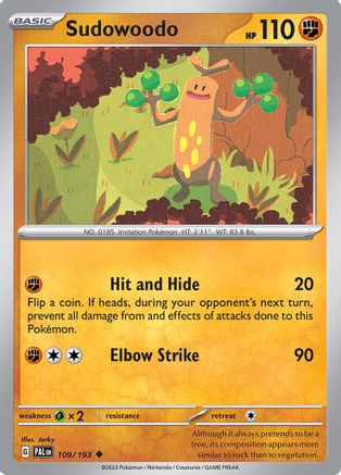 Sudowoodo 109  SV02 Paldea Evolved - Uncommon