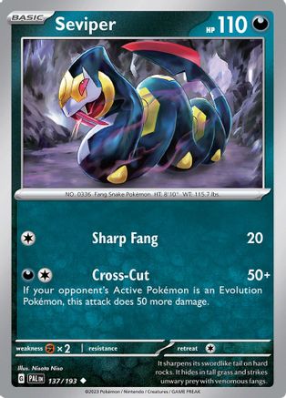Seviper 137  - Reverse Holofoil SV02 Paldea Evolved - Uncommon