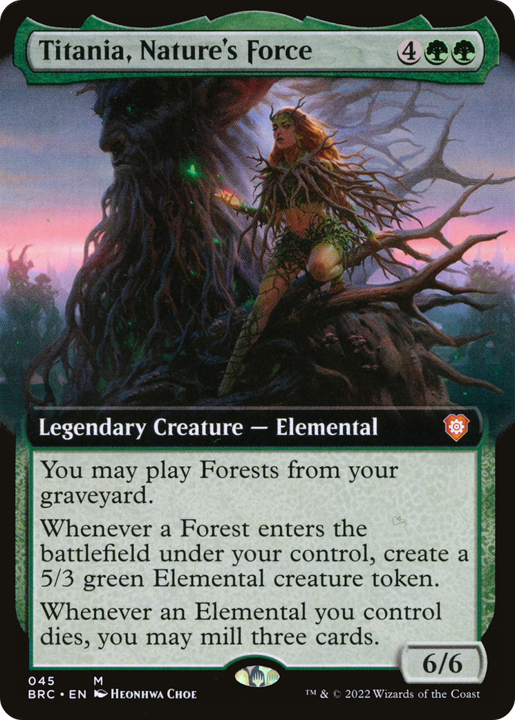 Titania, Nature's Force (Extended Art) (BRC-045) - The Brothers' War Commander: (Extended Art) Foil