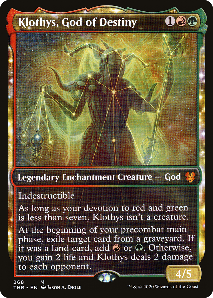 Klothys, God of Destiny (Showcase) (THB-268) - Theros Beyond Death: (enchantment, Showcase)