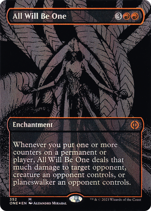 All Will Be One (Oil Slick Raised Foil) (ONE-352) - Phyrexia: All Will Be One (Borderless) Foil