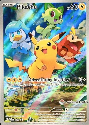 Pikachu (Pokemon Center Exclusive) 027  - Holofoil SV Scarlet & Violet Promo Cards - Promo