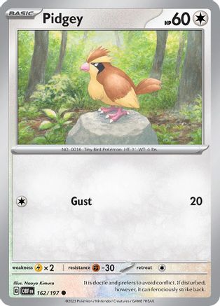 Pidgey 162  SV03 Obsidian Flames - Common