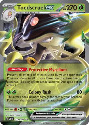 Toedscruel ex 022  - Holofoil SV03 Obsidian Flames - Double Rare