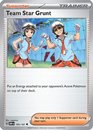 Team Star Grunt 195  - Reverse Holofoil SV03 Obsidian Flames - Uncommon