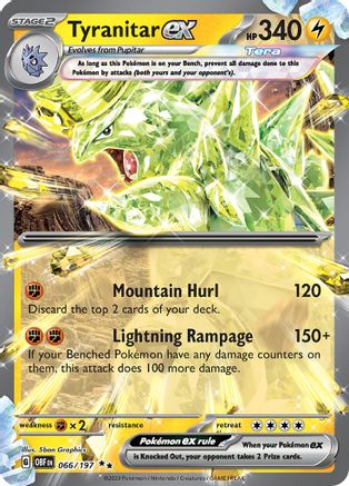 Tyranitar ex 066  - Holofoil SV03 Obsidian Flames - Double Rare