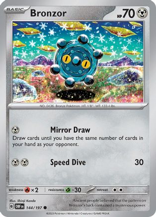 Bronzor 144  SV03 Obsidian Flames - Common