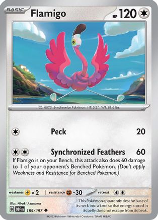 Flamigo 185  - Reverse Holofoil SV03 Obsidian Flames - Uncommon