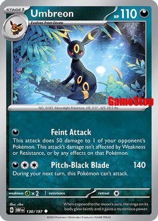 Umbreon (GameStop Exclusive) 130/197  - Reverse Holofoil Miscellaneous Cards & Products - Promo