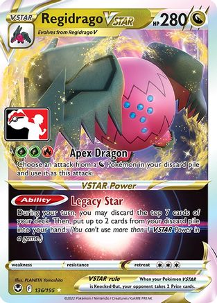 Regidrago VSTAR 136  - Holofoil Prize Pack Series Cards - Ultra Rare