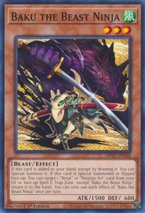 Baku the Beast Ninja (MP23-EN168) - 25th Anniversary Tin: Dueling Heroes Mega Pack 1st Edition