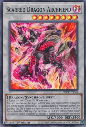 Scarred Dragon Archfiend (SDCK-EN049) - Structure Deck: The Crimson King 1st Edition