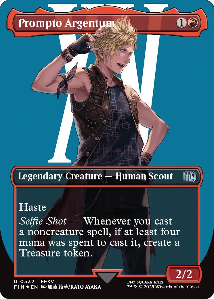 Prompto Argentum (Borderless) (Surge Foil) (FIN-532) - FINAL FANTASY Foil