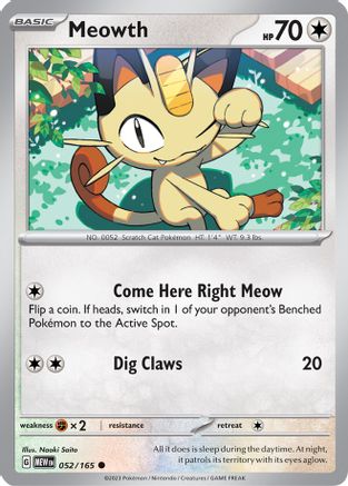 Meowth 052  SV Scarlet & Violet 151 - Common