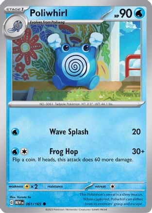 Poliwhirl 061/165  - Reverse Holofoil SV Scarlet & Violet 151 - Common