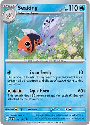 Seaking 119  - Reverse Holofoil SV Scarlet & Violet 151 - Uncommon