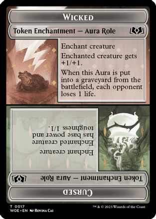 Wicked Role / Cursed Role // Emblem - On An Adventure Double-Sided Token (WOE-17 // 18) - Wilds of Eldraine
