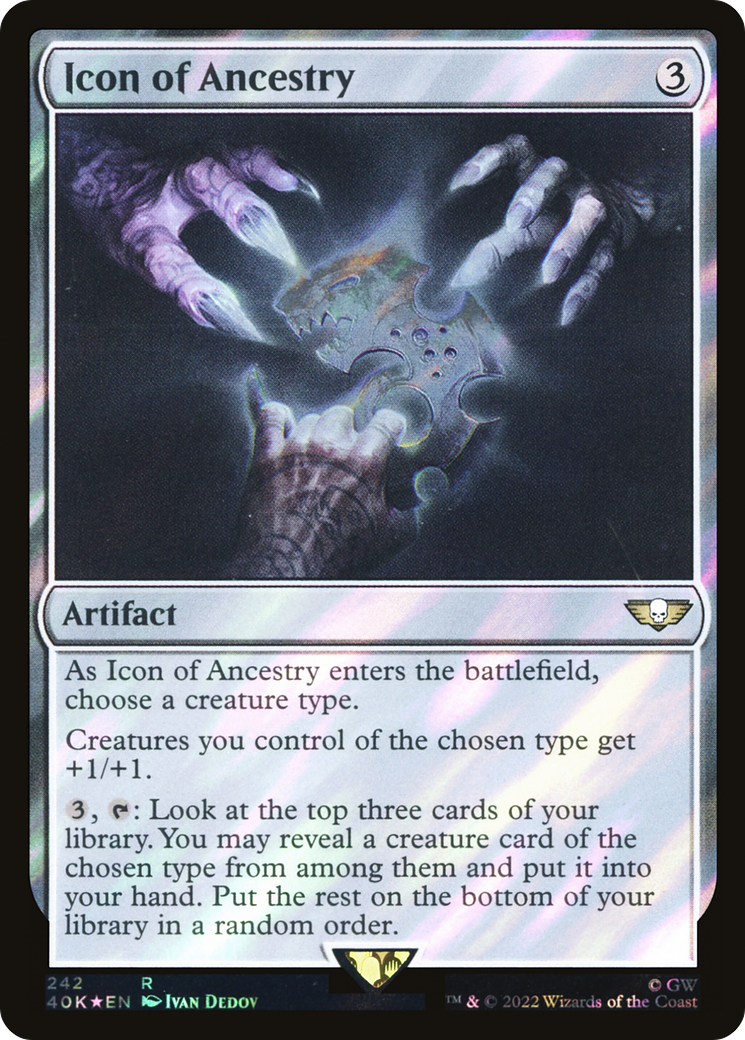 Icon of Ancestry (Surge Foil) (40K-242) - Warhammer 40,000 Commander Foil