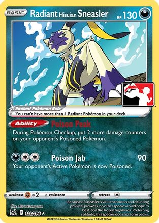 Radiant Hisuian Sneasler  - Holofoil Prize Pack Series Cards - Radiant Rare