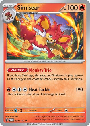 Simisear 021  - Reverse Holofoil SV04 Paradox Rift - Uncommon