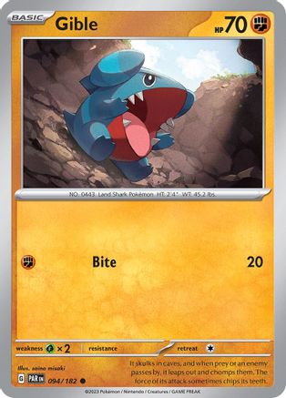 Gible 094  - Reverse Holofoil SV04 Paradox Rift - Common