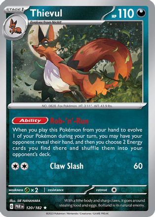 Thievul 120  - Holofoil SV04 Paradox Rift - Rare