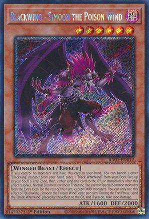 Blackwing - Simoon the Poison Wind (Platinum Secret Rare) (RA01-EN012) - 25th Anniversary Rarity Collection 1st Edition