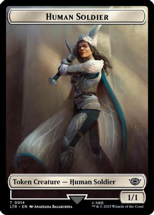 Human Soldier (0014) // Food (0022) Double-Sided Token (Surge Foil) (LTR-14 // 22) - The Lord of the Rings: Tales of Middle-earth Foil