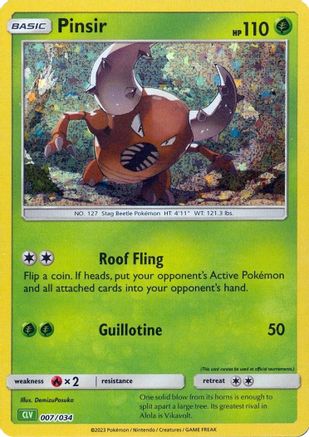 Pinsir 007  - Holofoil Trading Card Game Classic - Classic Collection