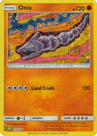 Onix 010  - Holofoil Trading Card Game Classic - Classic Collection