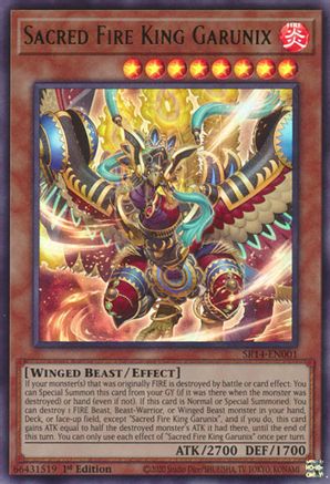 Sacred Fire King Garunix (SR14-EN001) - Structure Deck: Fire Kings Unlimited