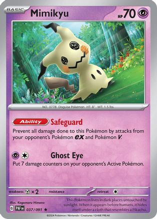 Mimikyu 037/091  - Holofoil SV Paldean Fates - Rare