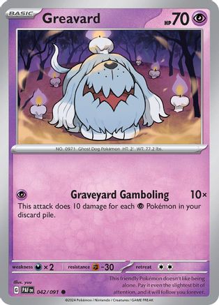 Greavard 042  - Reverse Holofoil SV Paldean Fates - Common