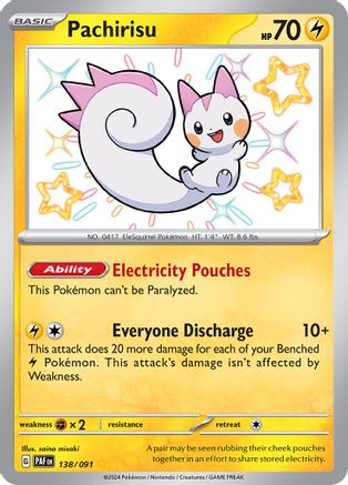 Pachirisu 138  - Holofoil SV Paldean Fates - Shiny Rare