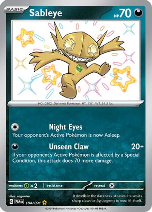 Sableye 184  - Holofoil SV Paldean Fates - Shiny Rare