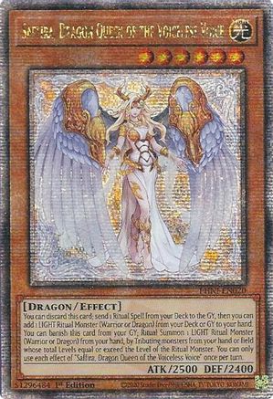 Saffira, Dragon Queen of the Voiceless Voice (Quarter Century Secret Rare) (PHNI-EN020) - Phantom Nightmare 1st Edition