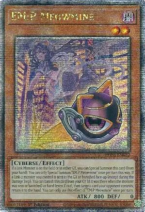 EM:P Meowmine (Quarter Century Secret Rare) (PHNI-EN032) - Phantom Nightmare 1st Edition