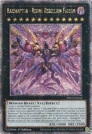 Raidraptor - Rising Rebellion Falcon (Quarter Century Secret Rare) (PHNI-EN045) - Phantom Nightmare 1st Edition