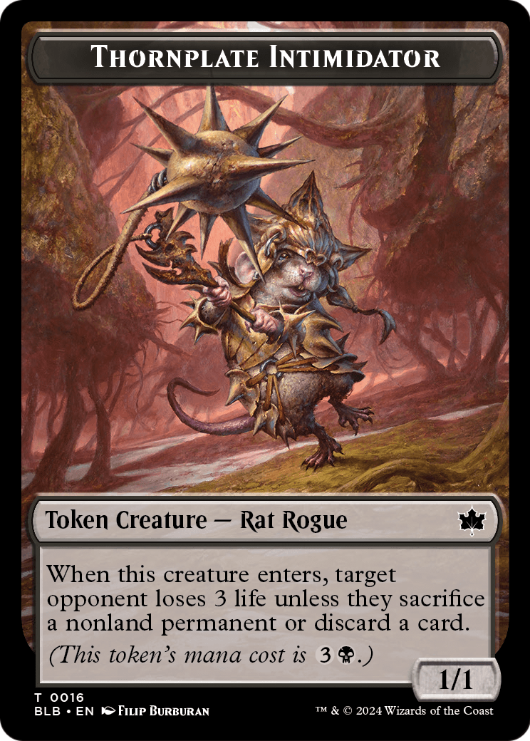 Thornplate Intimidator Token (BLB-016) - Bloomburrow Tokens