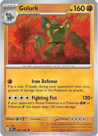 Golurk 088  - Reverse Holofoil SV05 Temporal Forces - Uncommon