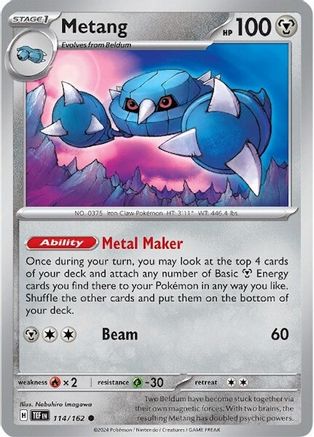 Metang 114  - Reverse Holofoil SV05 Temporal Forces - Common