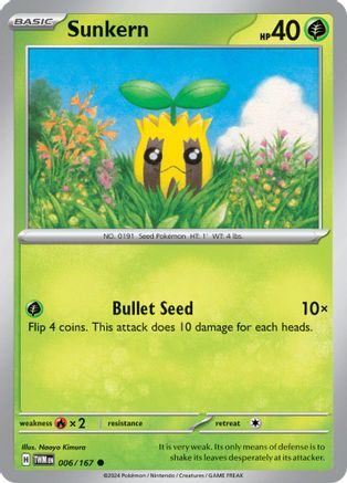 Sunkern 006  - Reverse Holofoil SV06 Twilight Masquerade - Common
