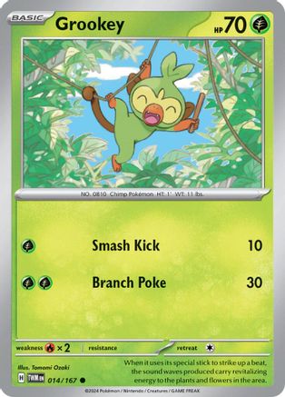 Grookey 014  - Reverse Holofoil SV06 Twilight Masquerade - Common