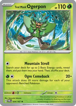Teal Mask Ogerpon 024  - Holofoil SV06 Twilight Masquerade - Rare