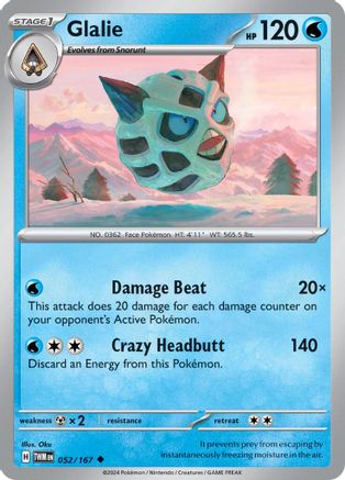 Glalie 052  SV06 Twilight Masquerade - Uncommon