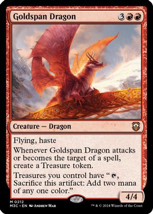 Goldspan Dragon (Ripple Foil) (M3C-212) - Modern Horizons 3 Commander Foil