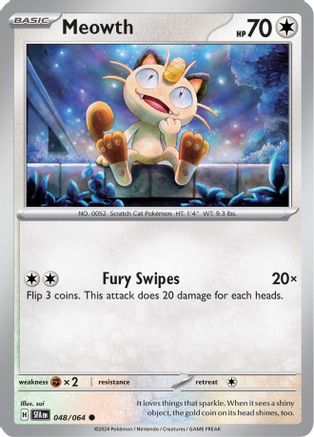 Meowth 048  - Reverse Holofoil SV Shrouded Fable - Common