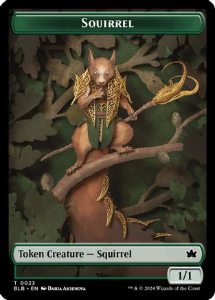 Squirrel // Treasure Double-Sided Token (BLB-23 // 29) - Bloomburrow