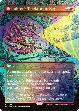 Beholder's Telekinetic Ray - Fling (Rainbow Foil) (SLD-1795) - Secret Lair Drop Series Foil